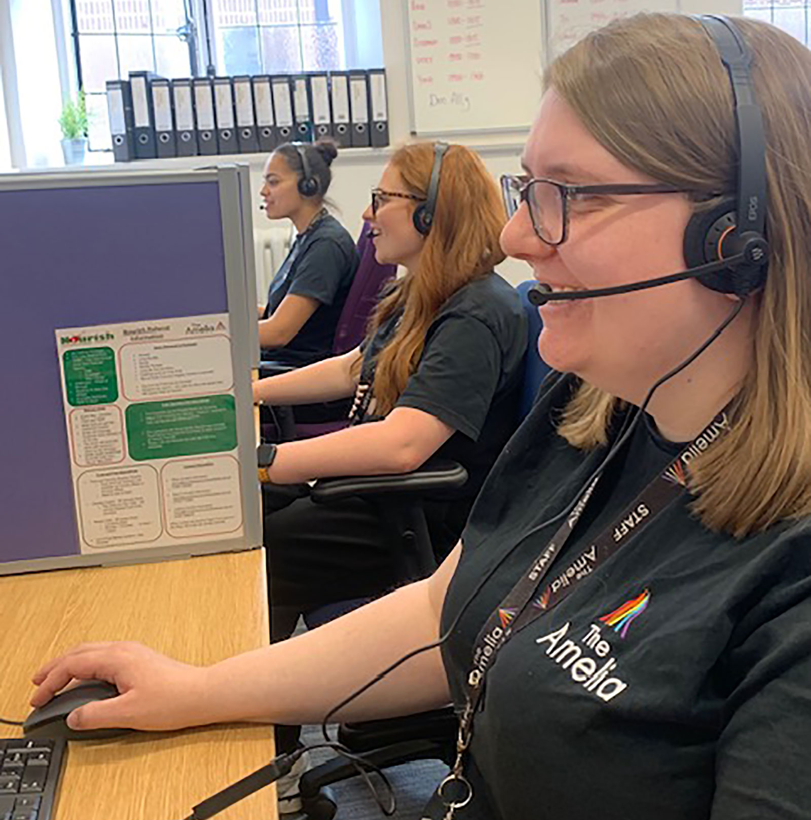 call-centre-3 The Amelia Scott call centre with females on headsets on the phones