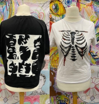 2 t shirts with designs