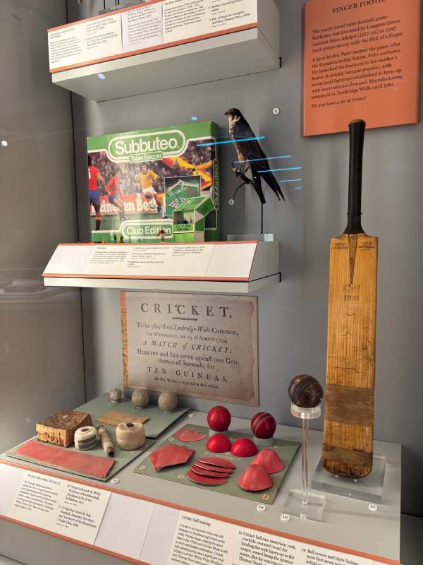 cricket & subb Image of Subbuteo and cricket display in The Story of the Wells gallery